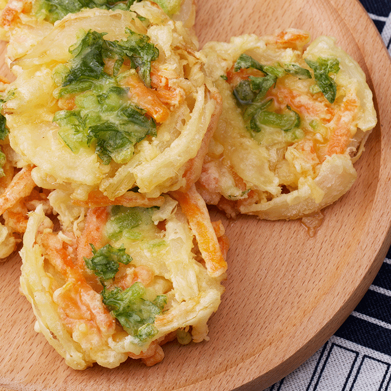 日式 裹粉油炸休闲小吃 天妇罗蔬菜饼 汁汁八爪鱼 面线虾共三盒 泰宏