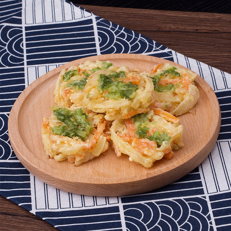 日式 裹粉油炸休闲小吃 天妇罗蔬菜饼 汁汁八爪鱼 面线虾共三盒 泰宏