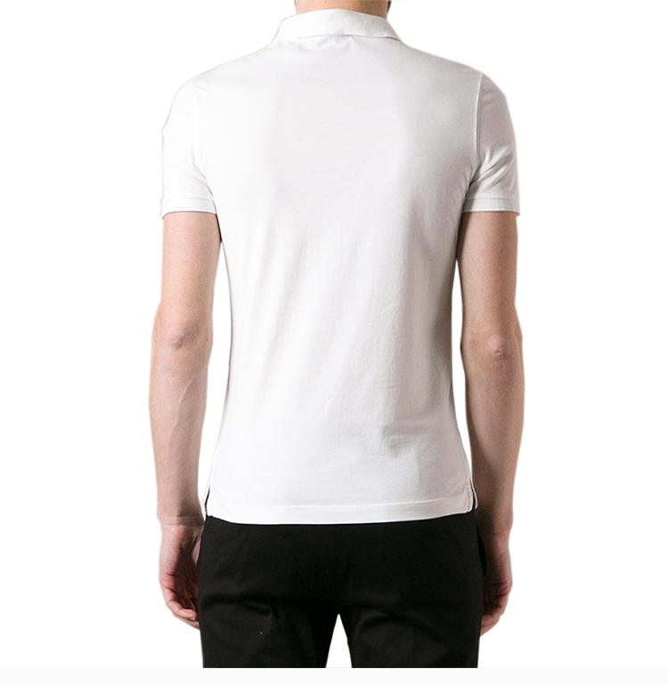 burberry/博柏利 男士白色棉质时尚圆领纽扣设计短袖t恤polo衫