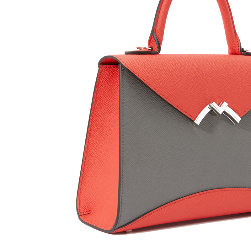 【包邮包税】moynat/莫奈 gabrielle 女士小号拼色粒面小牛皮单肩手提