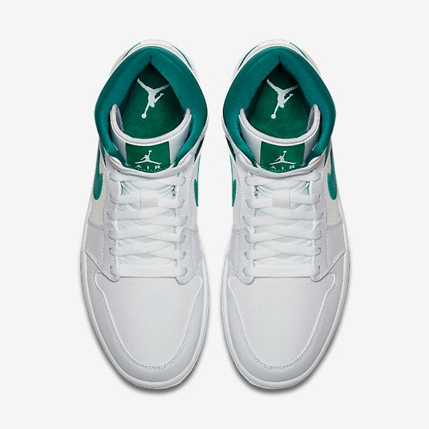 Air Jordan 1 Mid AJ1 白绿果冻底中帮篮球鞋C