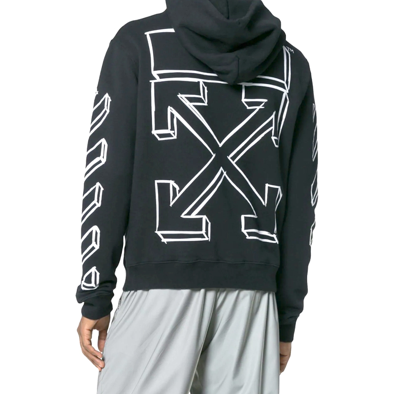 off-white c/o virgil ablo粗条纹箭头大口袋卫衣运动卫衣