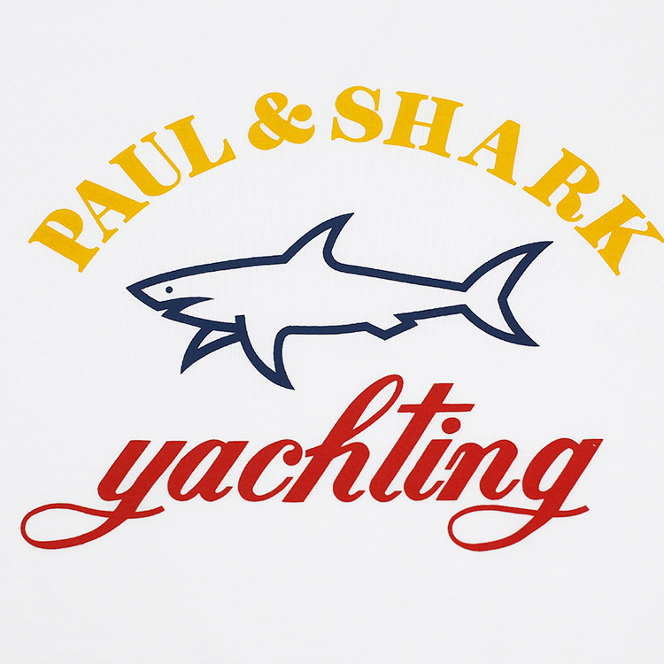 paul&shark/鲨鱼logo经典款 修身剪裁 时尚休闲风 纯棉白色 舒适透气