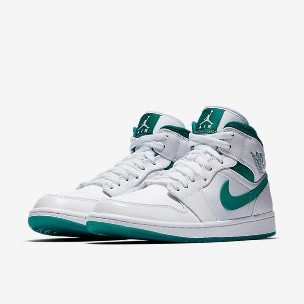 Air Jordan 1 Mid AJ1 白绿果冻底中帮篮球鞋C
