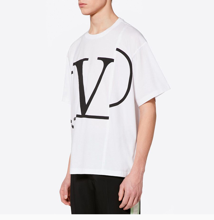 valentino/华伦天奴 19春夏 棉质logo标识时尚休闲男士短袖t恤