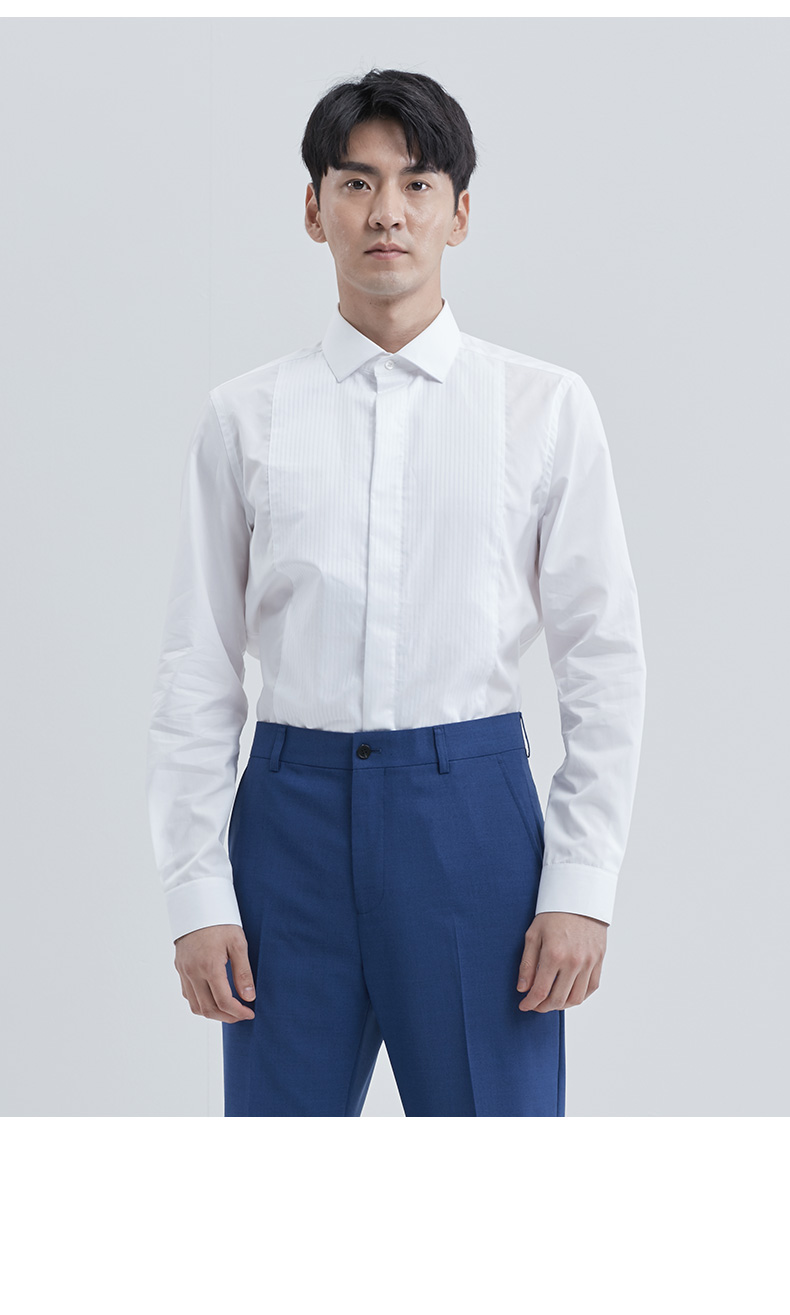 ziozia/ziozia韩版男装衬衫新款白色商务正装青年长袖上班衬衣男士