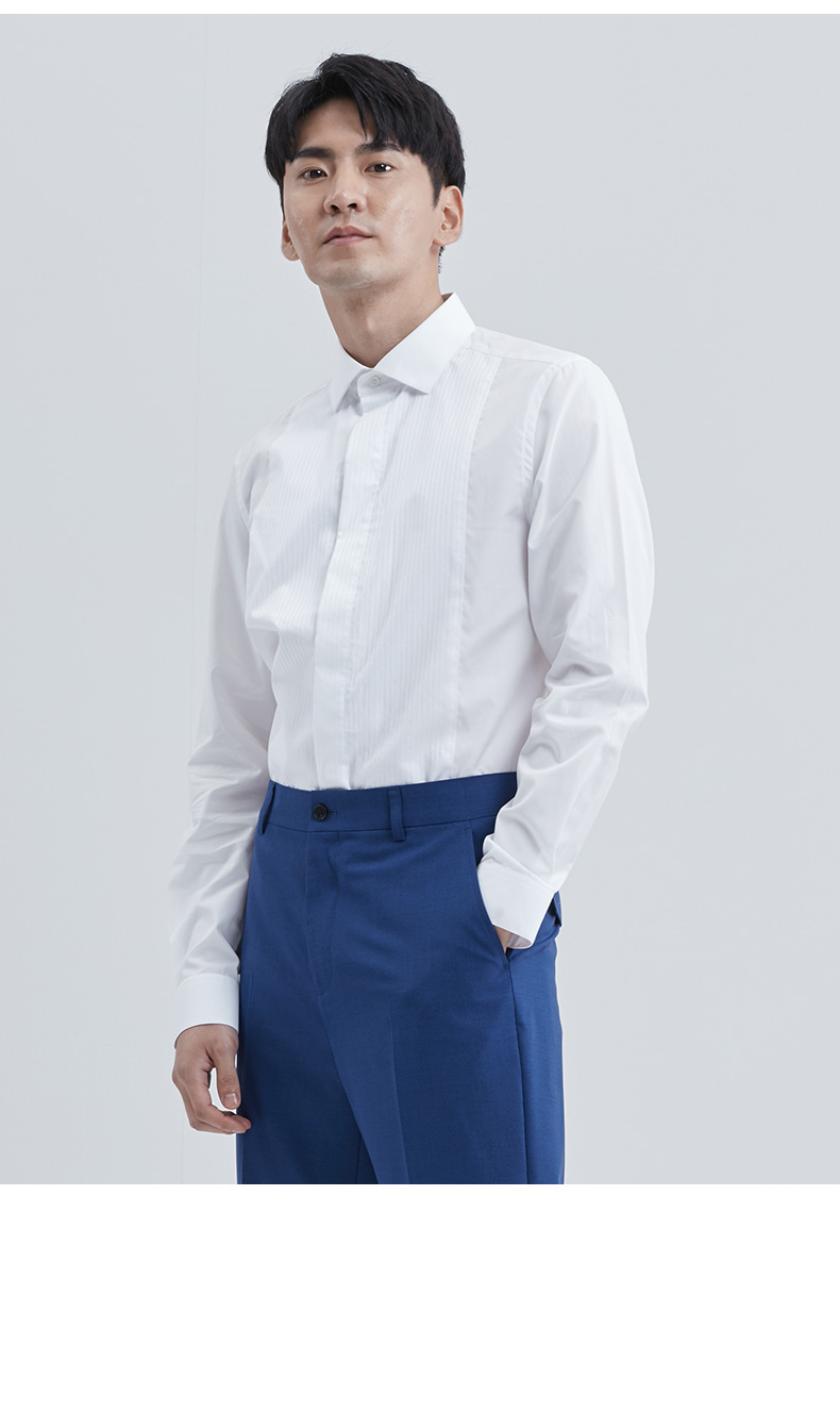 ziozia/ziozia韩版男装衬衫新款白色商务正装青年长袖上班衬衣男士