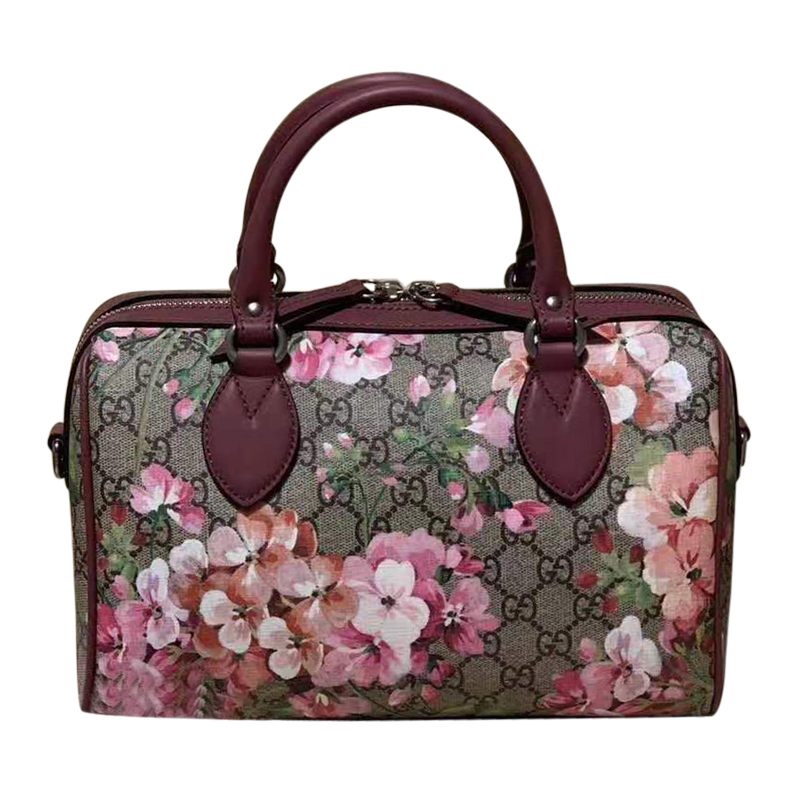 gucci/古驰 女士天竺葵帆布波士顿手袋手提包 z
