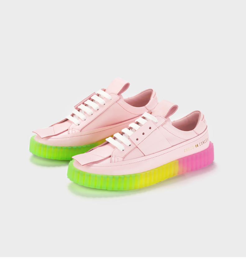 chococoncert 设计鞋履丨2019秋季新款彩虹底系带爆米花女鞋休闲