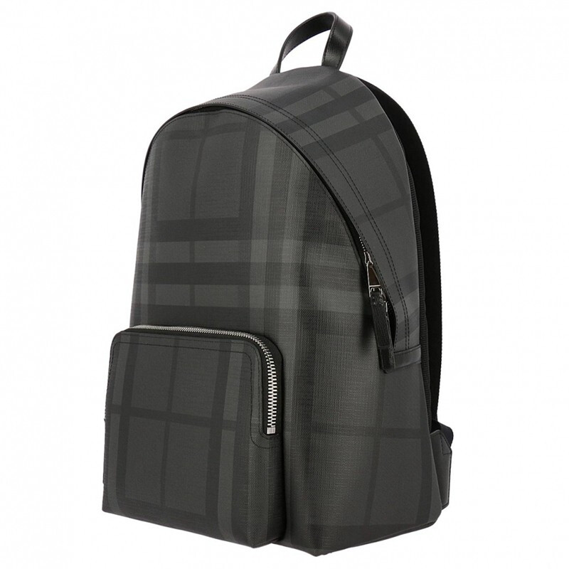 burberry/博柏利 背包新款london男士中号黑灰色格纹拼皮革双肩包