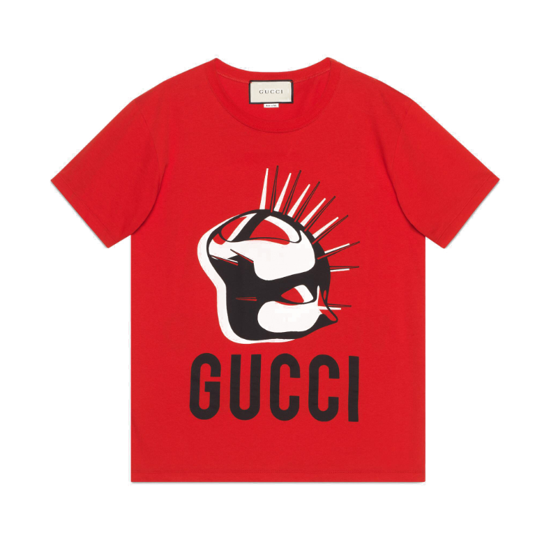 19早秋女士新款超大号gucci manifesto红色短袖t恤 492347 xjbum 6057