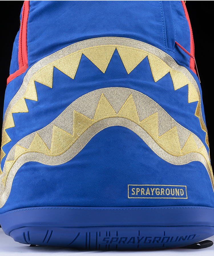 sprayground money kicks 金州勇士配色鲨鱼双肩背包910b1886nsz