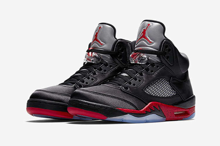 19秋冬 情侣款 aj5 高帮 黑红丝绸 nike air jordan 5 retro stain