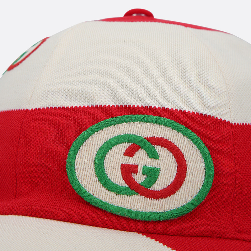 gucci/古驰 条纹新标logo男女同款棒球帽子 582574 4hh00 9568-e19f