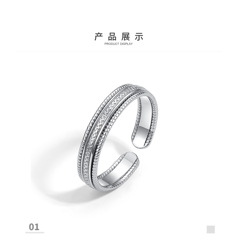 chow tai seng/周大生s925银戒指正品新款个性时尚戒圈女滚珠指环送礼