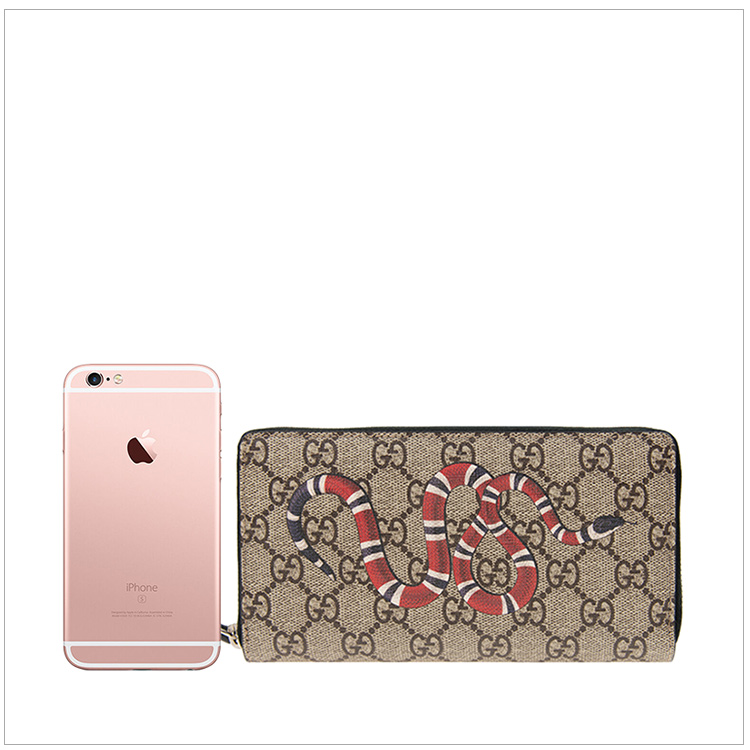 钱包】【包税】 gucci/古驰 gg supreme【19新款】 男士灵蛇珊瑚蛇