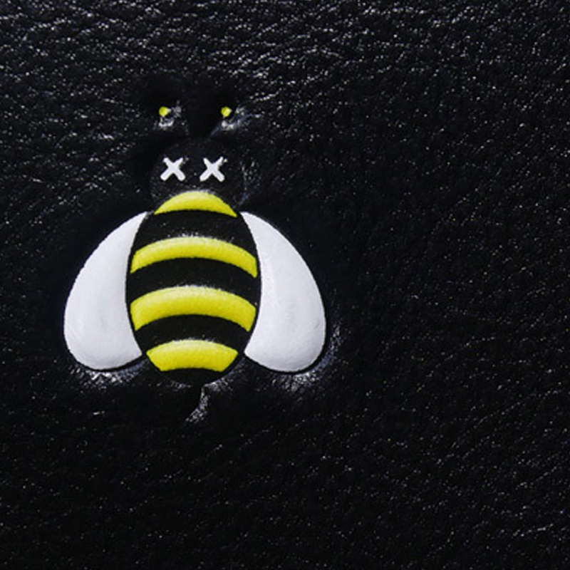 【瑕疵折扣】dior/迪奥19年经典小蜜蜂logo 黑色男士小牛皮手拿包 2k