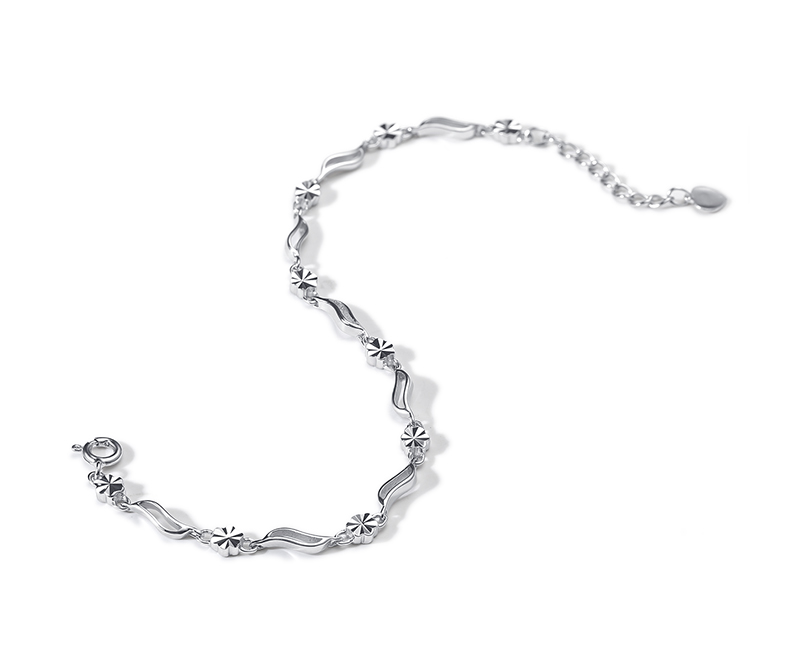 chow tai seng/周大生s925银手链女款车花银手链手环正品送礼 s0hc