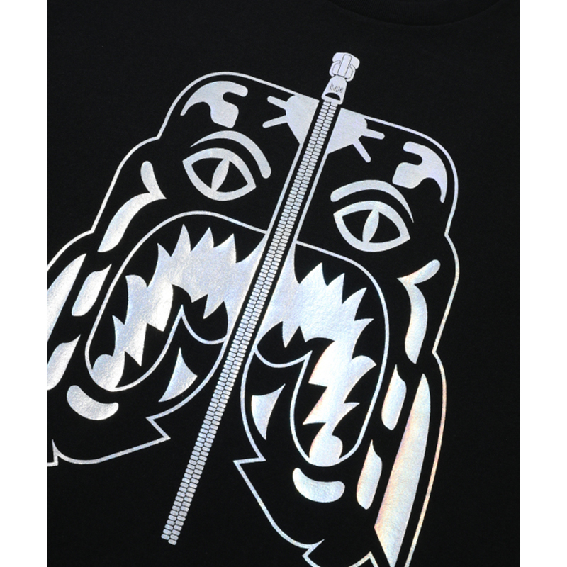 bape/bape 19夏 镭射老虎图腾图案休闲圆领男女短袖t恤运动t恤