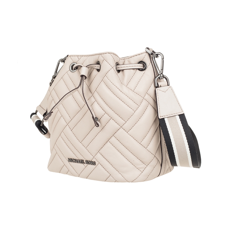 kors/mk 迈克科尔斯 女士皮质抽绳绗缝单肩水桶包 35t9up6c0t