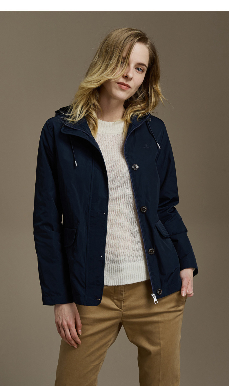 gant/甘特 2019早秋新品 女士夹克 连帽净色夹克外套 4700074