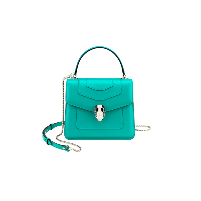 bvlgari/宝格丽19秋冬serpenti forever蛇头女士牛皮链条单肩包