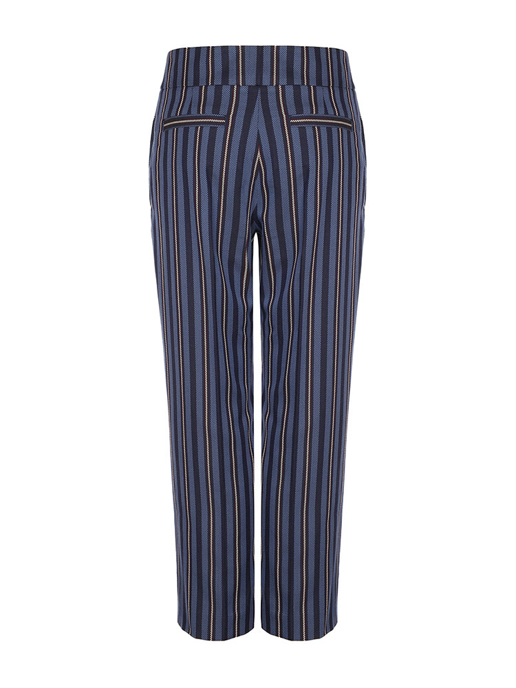 burberry(博柏利) 深蓝条纹羊毛混纺女士休闲裤 英码10