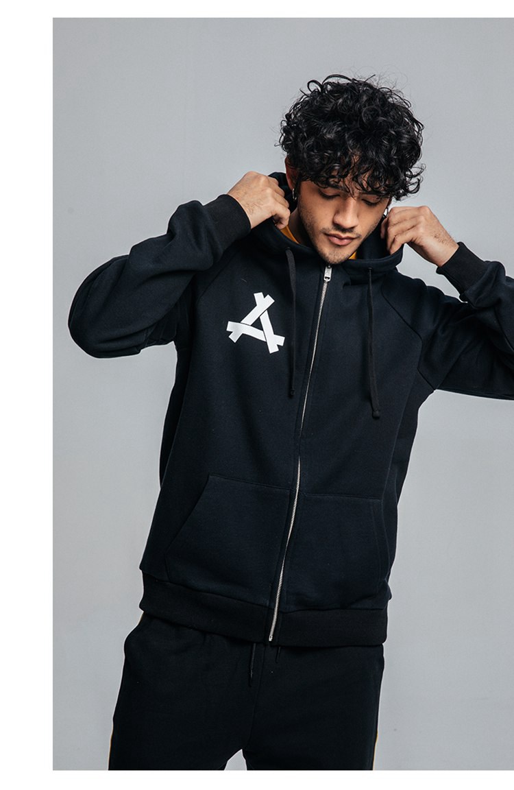 【konkon 男士运动卫衣/套头衫】kon/kon粉色宽松连戴帽卫衣男潮流牌