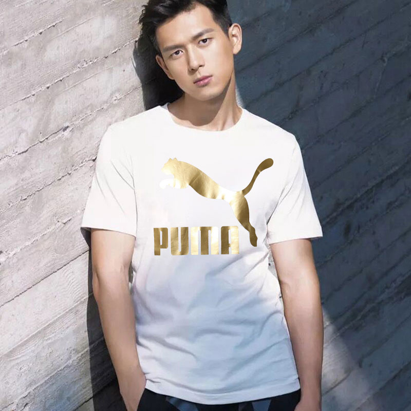 puma彪马男 李现同款跑步时尚透气白休闲圆领短袖t恤 服装 579405-82