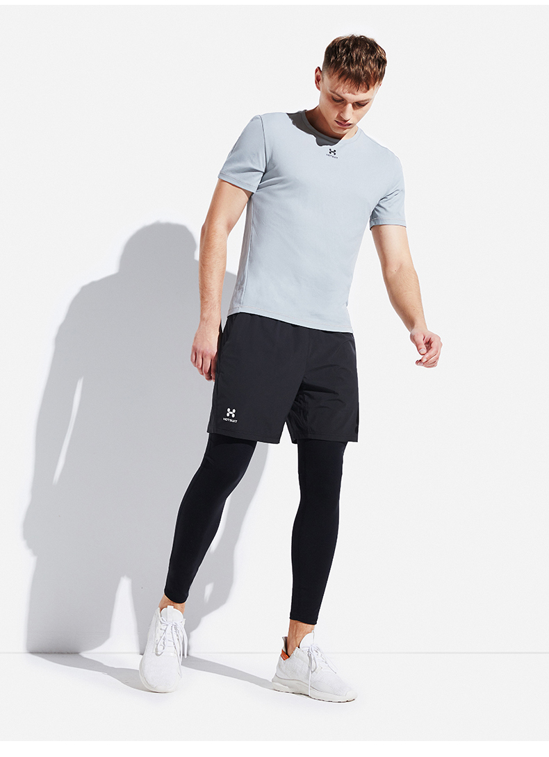 【hotsuithotsuit 男士/运动裤】hotsuit男短裤紧身裤假两件健身房