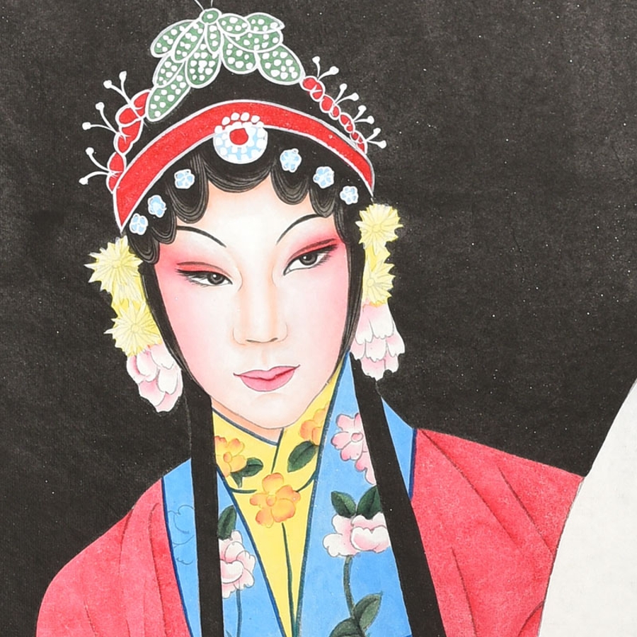 康一生《京剧人物》 /67x134cm/传统水墨