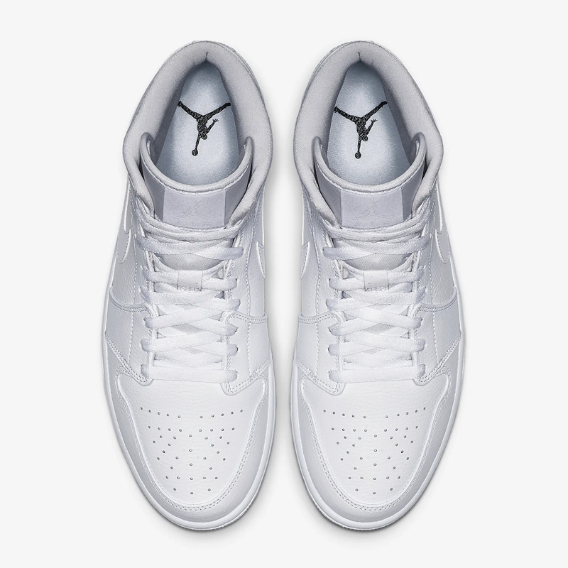 nike/耐克 air jordan 1 mid white 男款 2019 乔1 aj1 纯白 中帮