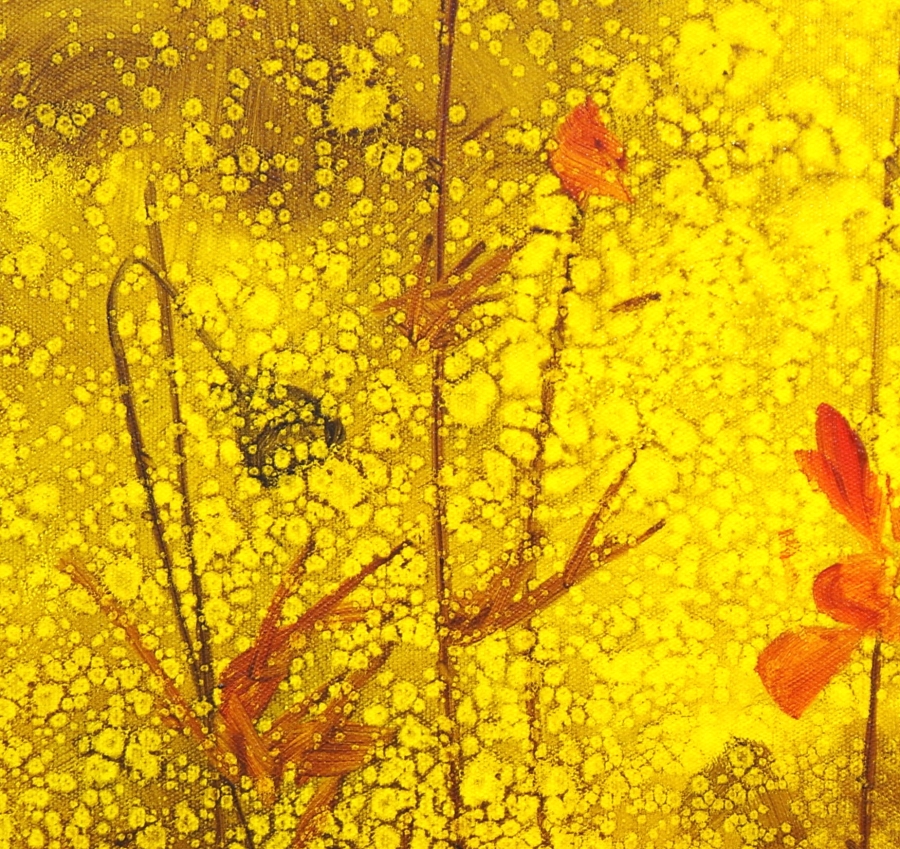 宋燕《金色池塘系列》/60x60cm/油画