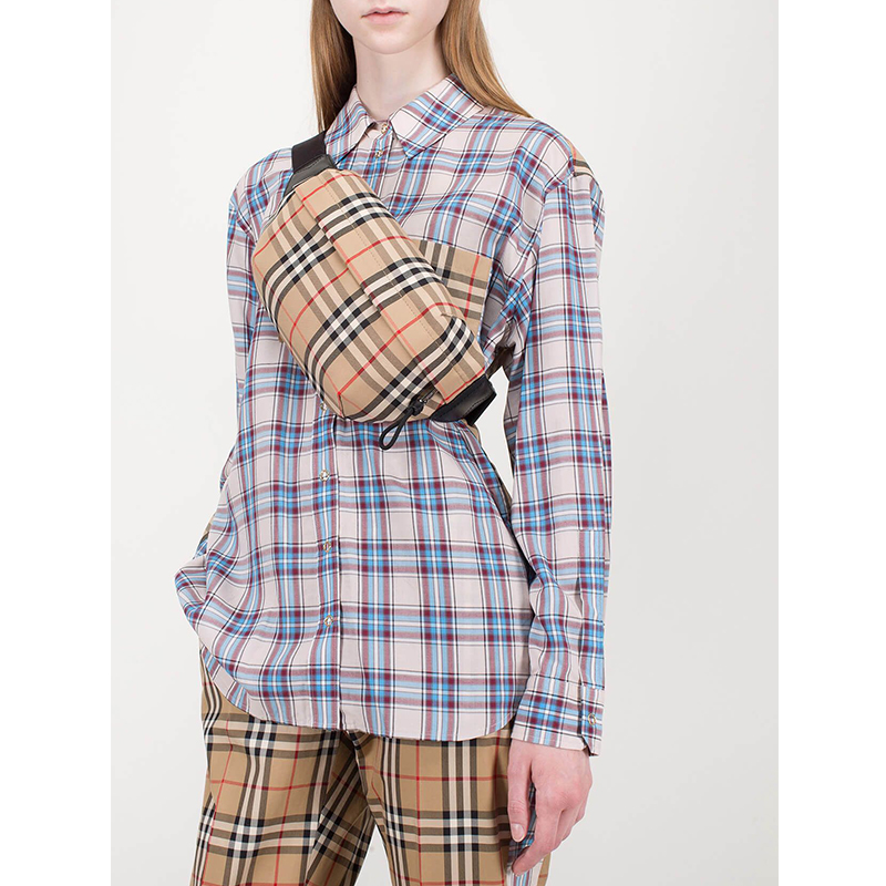 burberry/博柏利新款经典复古卡其色格纹男女同款腰包8010430