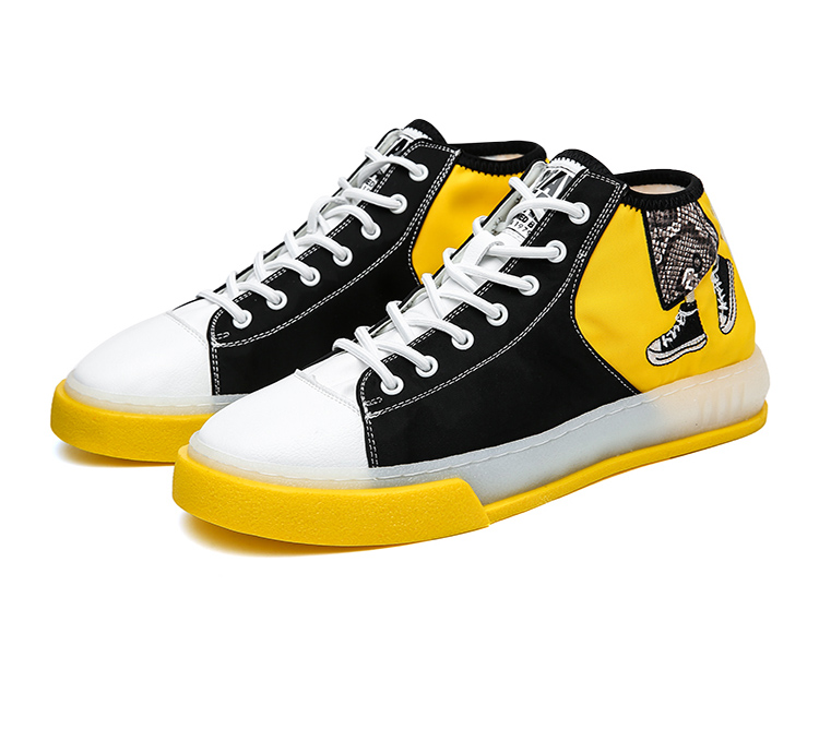 claw money秋冬新款 潮流 时尚 透气 百搭 休闲 板鞋 高帮 拼接 轻便