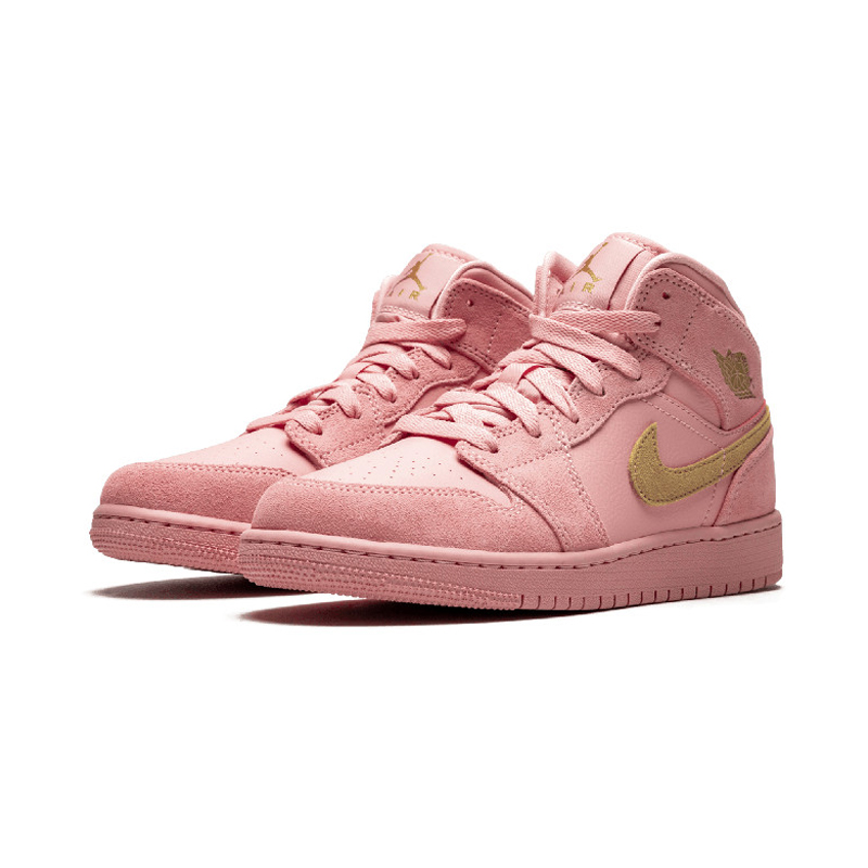 nike/耐克 air jordan 1 mid aj1 女款 珊瑚金 中帮 运动休闲 篮球鞋