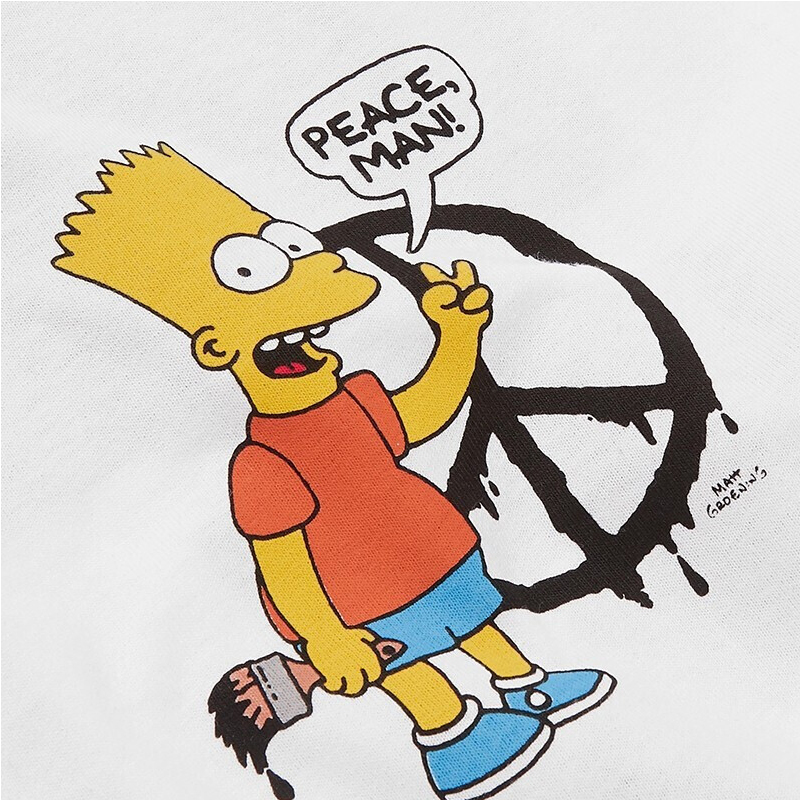 off-white 美国潮牌2019年新款 辛普森联名款印花明星同款短袖t恤