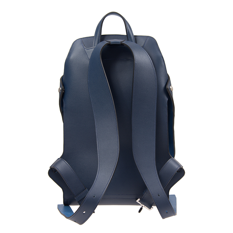 hermes/爱马仕 男士cityback 27 7l/7r 蓝色/浅蓝色 evercolor 双肩包