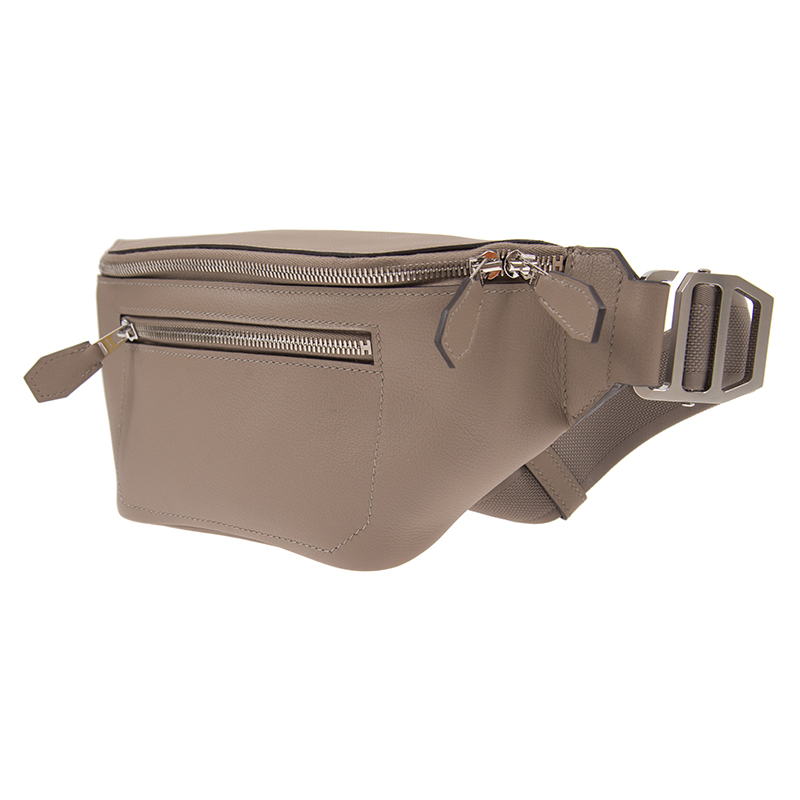 hermes/爱马仕 男士 cityslide m8 灰色牛皮 腰包 cscpmm8ec-ba9908