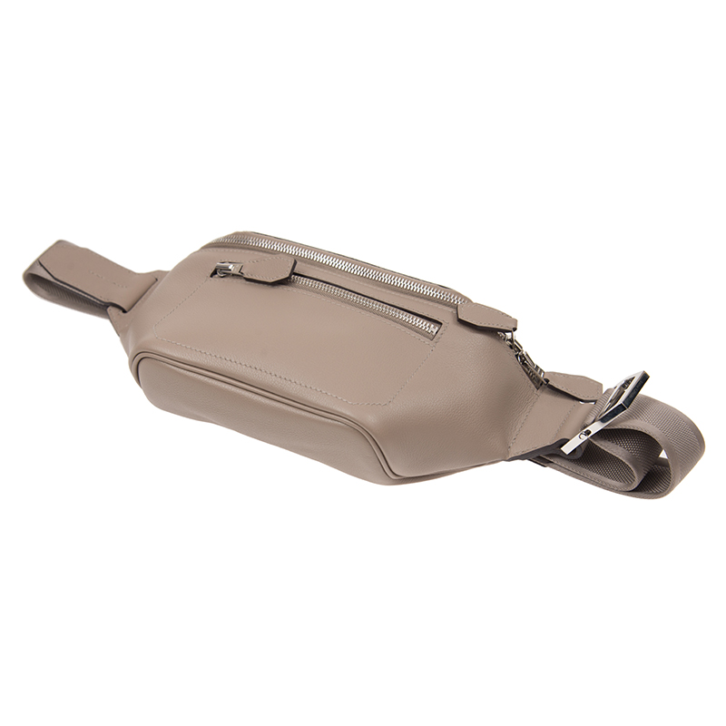 hermes/爱马仕 男士 cityslide m8 灰色牛皮 腰包 cscpmm8ec-ba9908