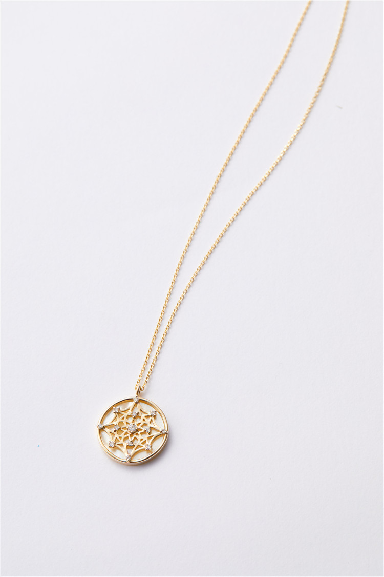 日本首饰 4°c/4度 9k金钻石项链 k黄金经典百搭单钻颈链