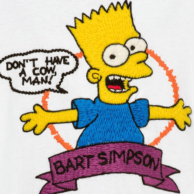 off white 19夏 辛普森卡通后背粉箭头男女短袖t恤 男士运动t恤 os版