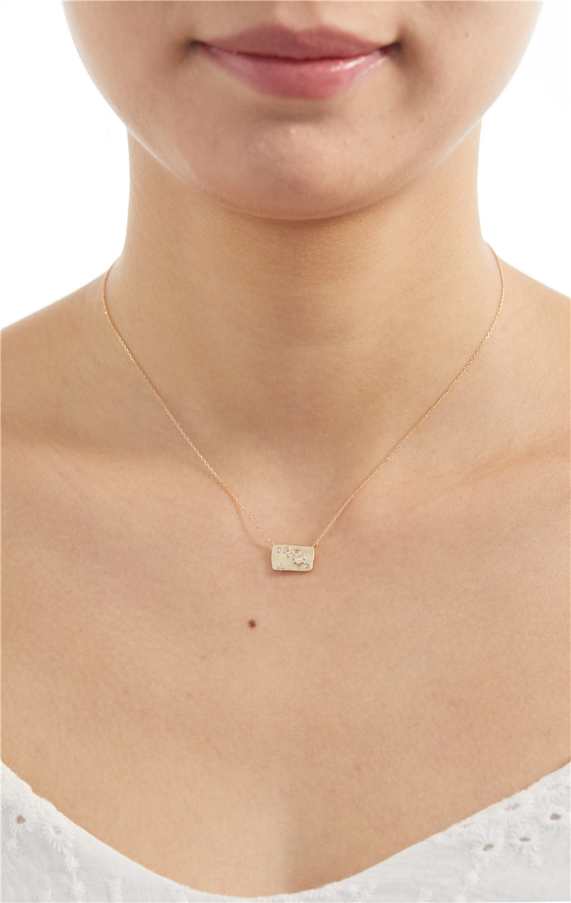 日本首饰4°c/4度 9k金月光石项链十二星座颈链巨蟹座 111846123016