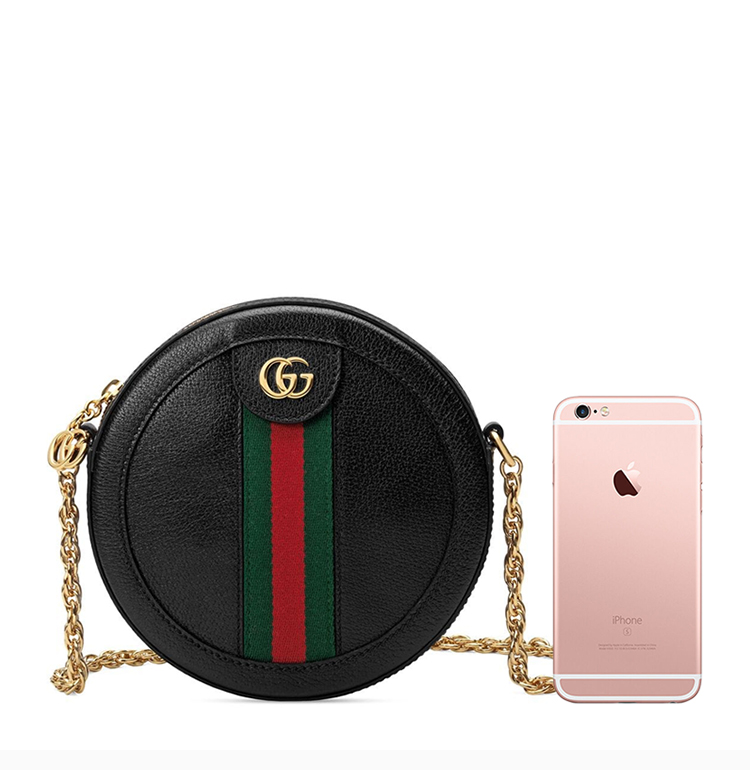 gucci ophidia系列,gucciophidia系列 gucci/古驰 20春夏 ophidia系列 女士黑色牛皮圆形mini链条包单肩包斜