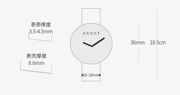GUCCI/古驰手表G-Timeless系列日期显示条字刻度表盘女士石英腕表YA1264049watch正品行货