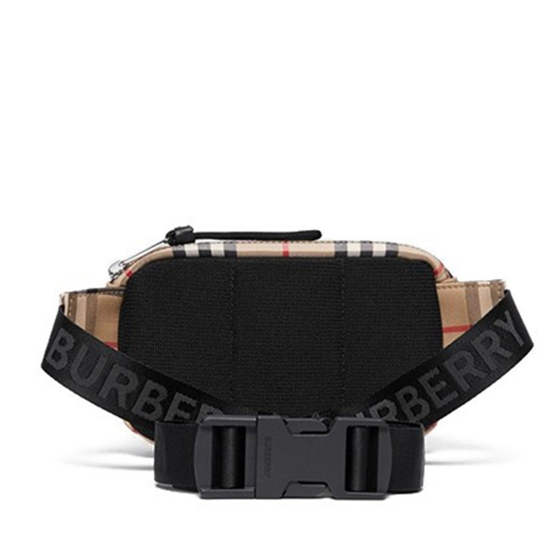 burberry(博柏利) 卡其色经典格纹帆布腰包