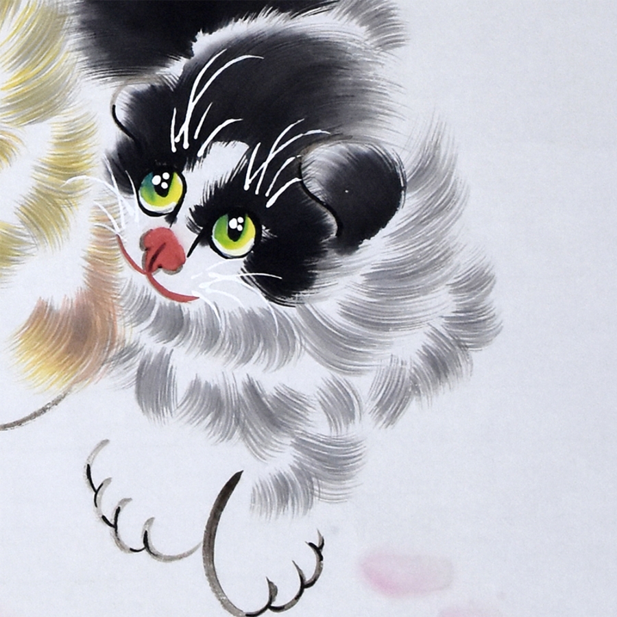 璞石《猫趣图》/47cmx70cmcm/传统水墨