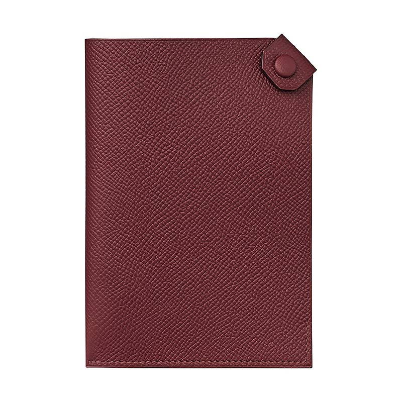 hermes/爱马仕 女士波尔多红色方形牛皮护照夹 h057946ck55-ba9908
