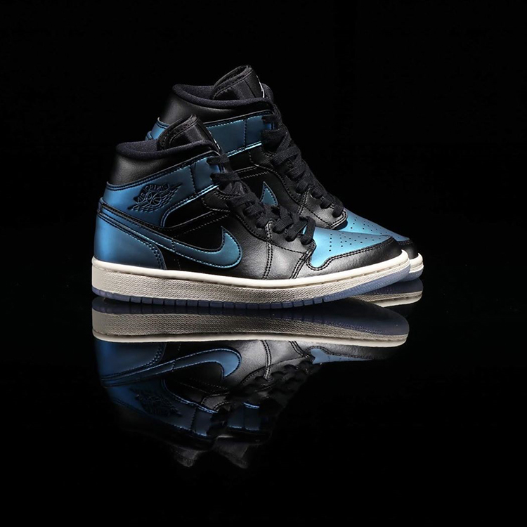 nike 耐克 情侣款 aj1 绿松石 黑色 变色龙 nike air jordan 1 mid