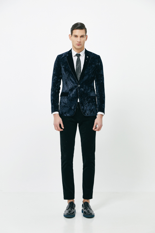 【19秋冬新款】verri/verri藏青色冰花绒拼接平丝绒,加入verri意大利